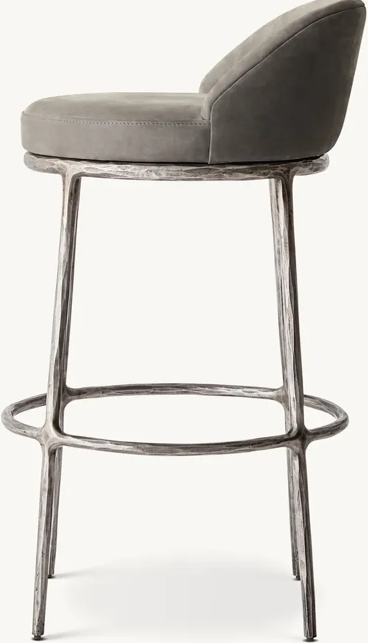 Tabouret de bar Dinan en cuir, vue 5 sur 6