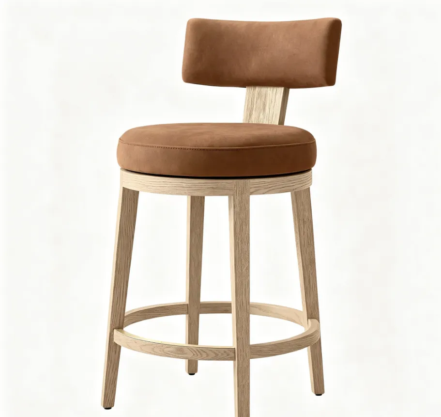 Tabouret de bar Goult en cuir, collection chaises ELWOOD HOME
