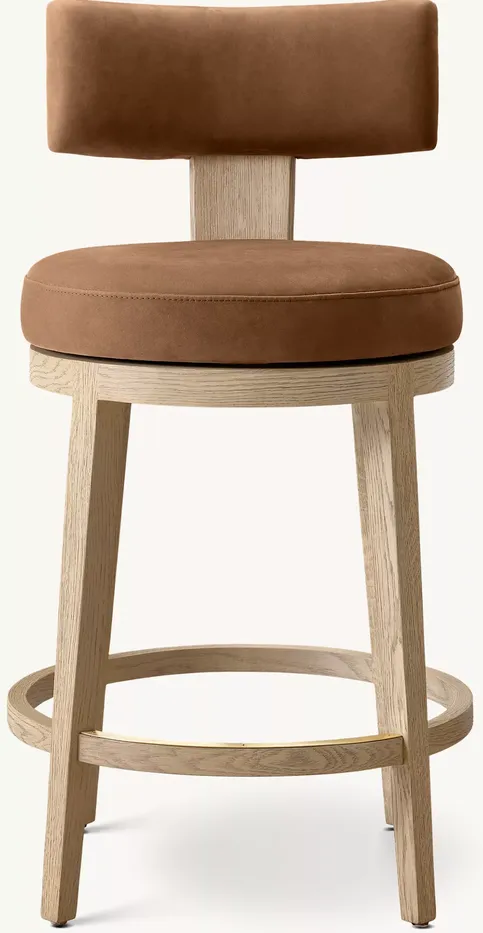 Tabouret de bar Goult en cuir, vue 2 sur 4