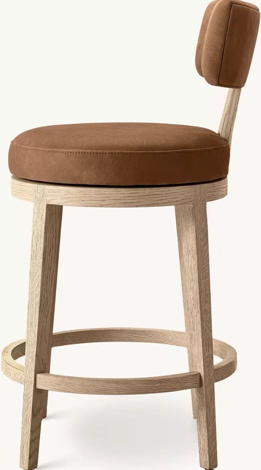Tabouret de bar Goult en cuir, vue 3 sur 4