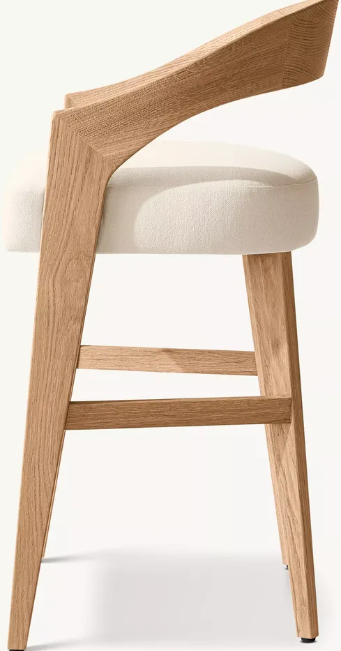 Tabouret de bar Lacoste en tissu, vue 3 sur 4