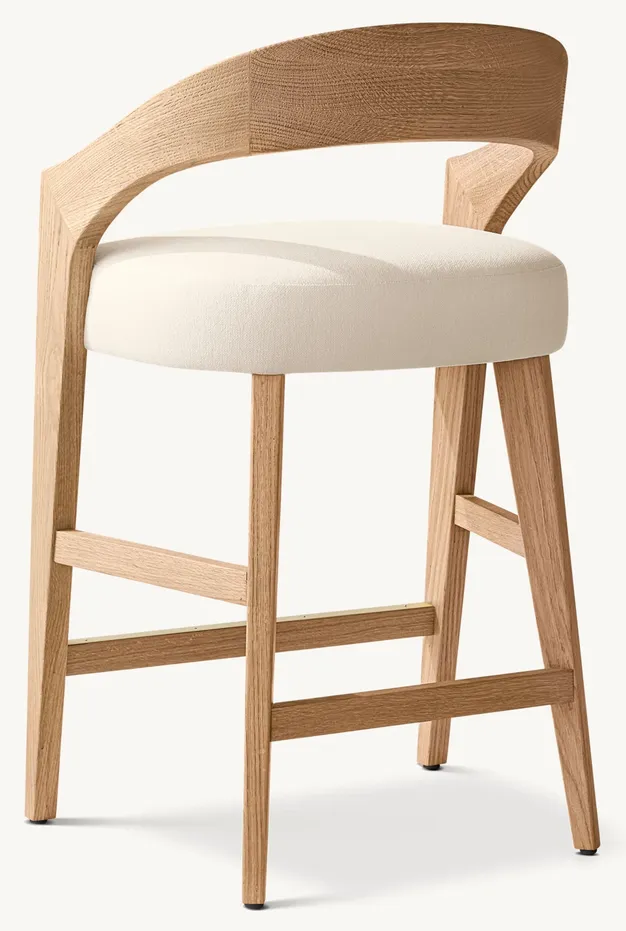 Tabouret de bar Lacoste en tissu, vue 4 sur 4