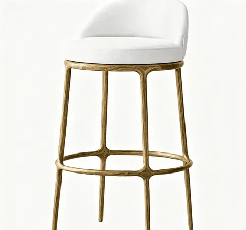 Tabouret de bar Lourmarin en lin blanc — chaises