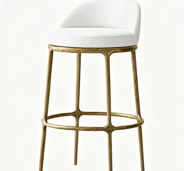 Tabouret de bar Lourmarin en lin blanc — chaises