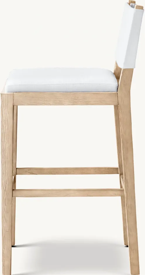 Tabouret de bar Oppède en tissu, vue 3 sur 4