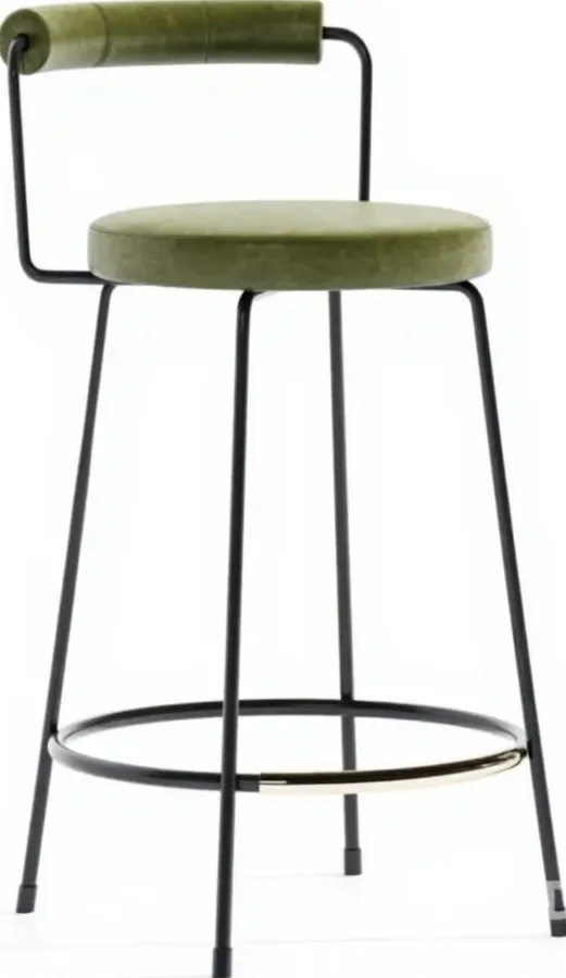 Tabouret de bar Peille en tissu, collection chaises ELWOOD HOME