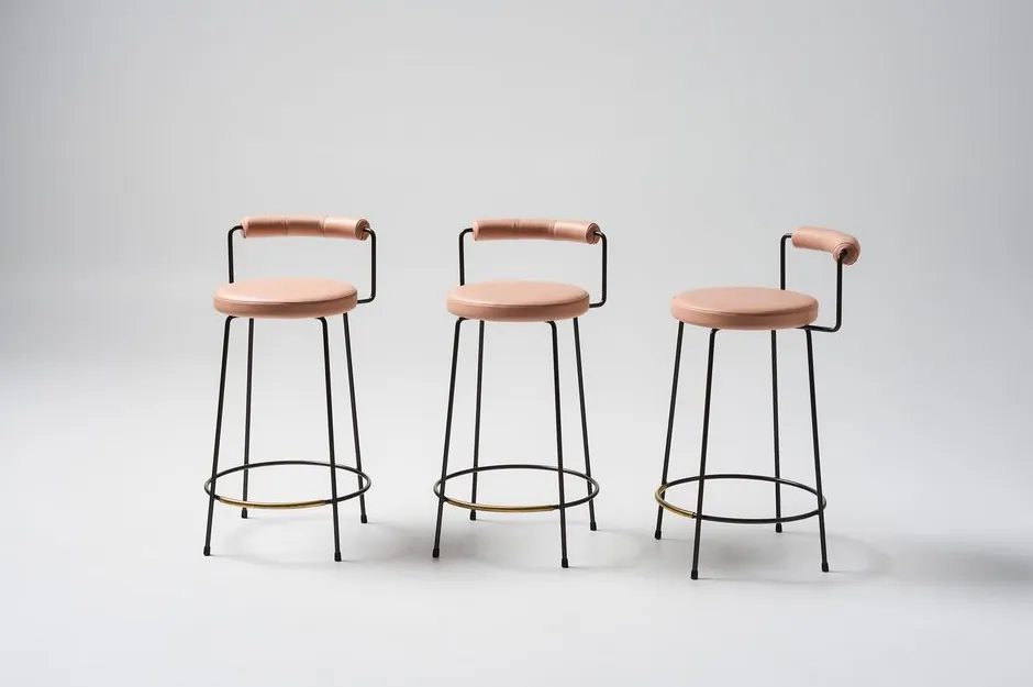 Tabouret de bar Peille en tissu, vue 3 sur 5