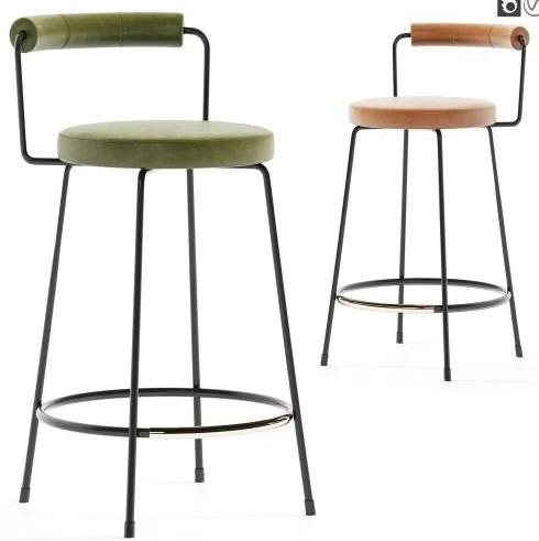 Tabouret de bar Peille en tissu, vue 5 sur 5