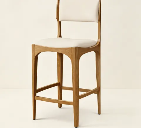 Tabouret de bar Sète en tissu bouclé et chêne — chaises