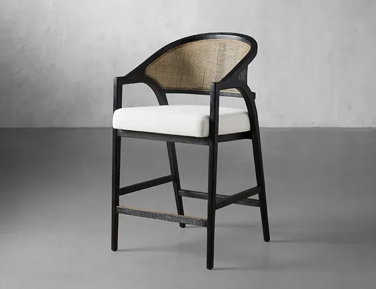 Tabouret de bar Souillac en rotin, collection chaises ELWOOD HOME