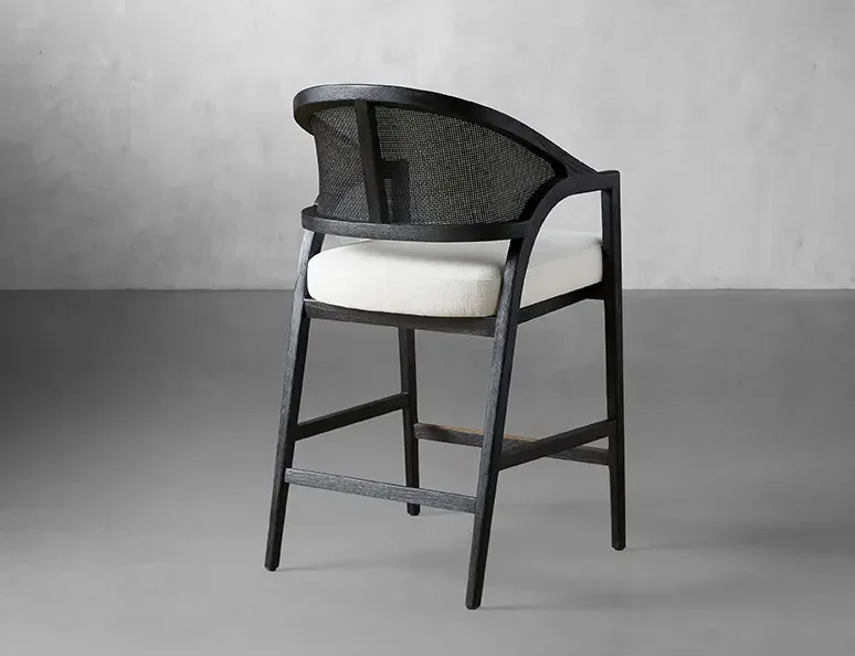 Tabouret de bar Souillac en rotin, vue 3 sur 6