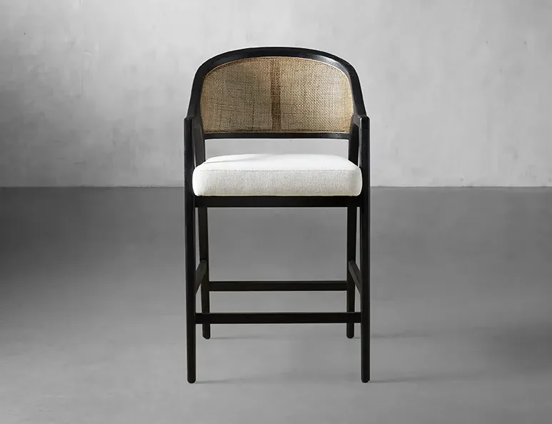 Tabouret de bar Souillac en rotin, vue 5 sur 6