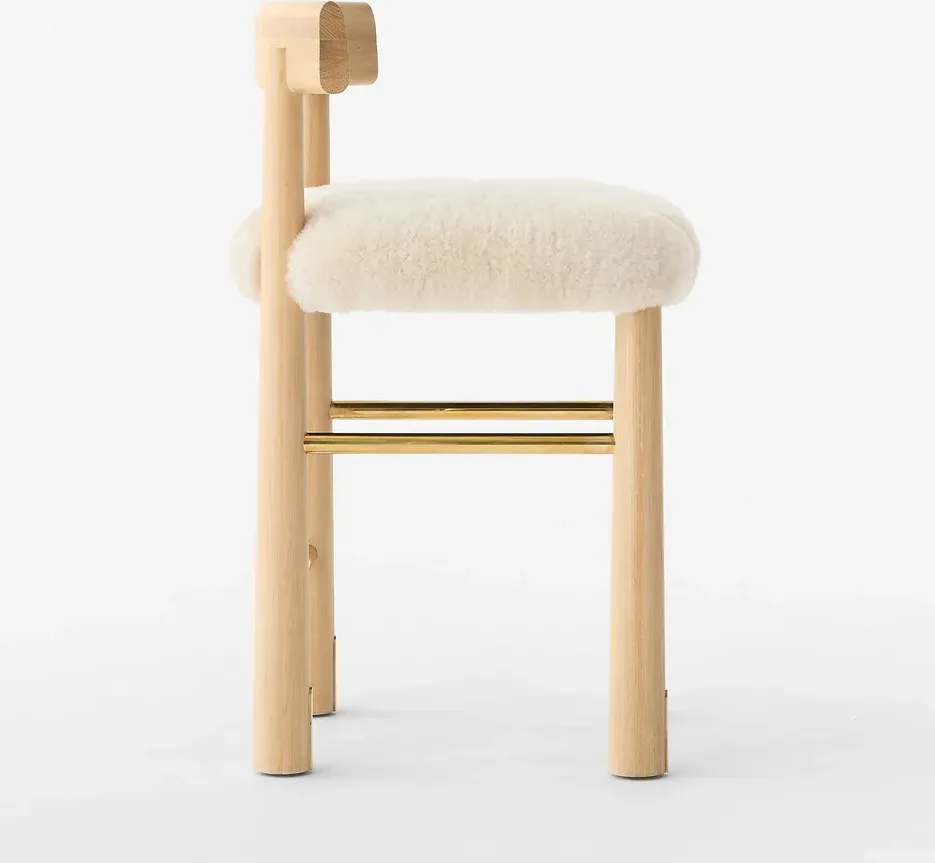 Tabouret Salies en chêne, vue 3 sur 6