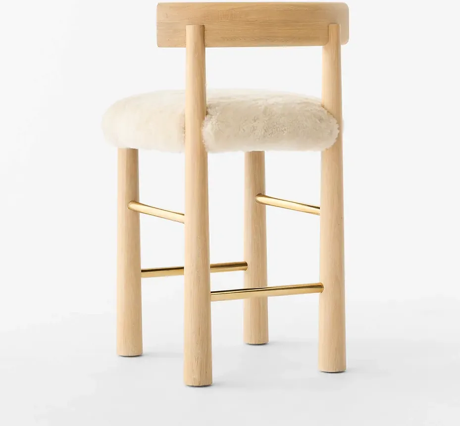 Tabouret Salies en chêne, vue 4 sur 6