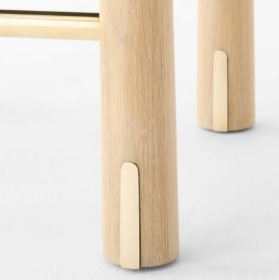 Tabouret Salies en chêne, vue 5 sur 6