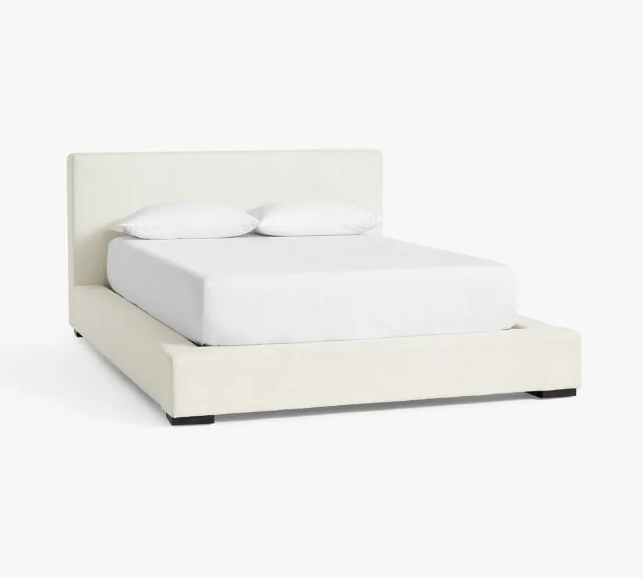 Tête de lit Névache en tissu et bois massif king size, vue 2 sur 4