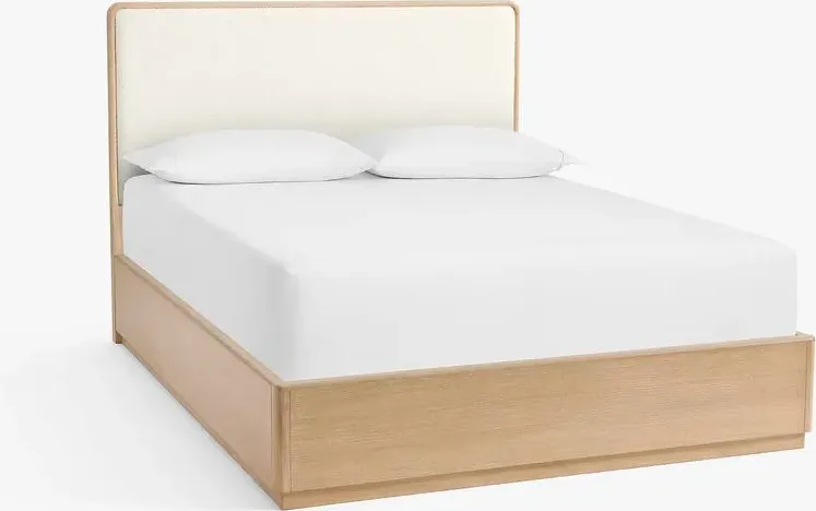 Tête de lit Nyons en tissu bouclé et placage de chêne king size, vue 4 sur 4