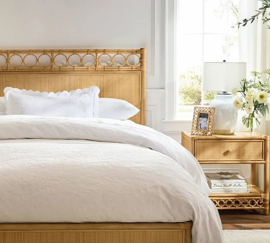Tête de lit Riez en rotin, collection lits ELWOOD HOME