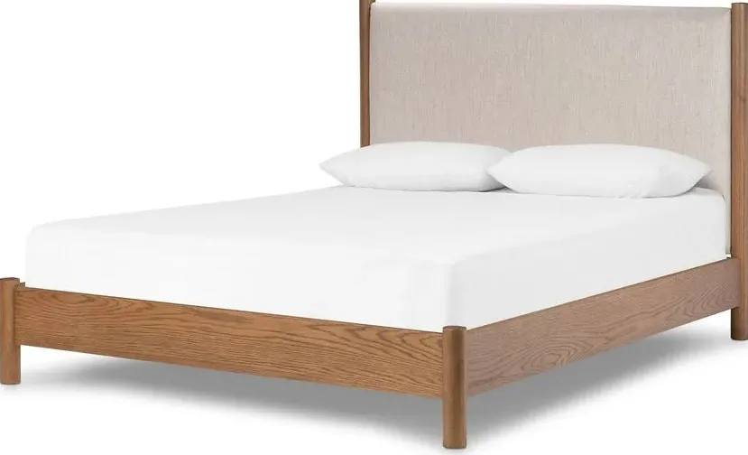 Tête de lit Valensole en tissu et chêne king size, vue 4 sur 4